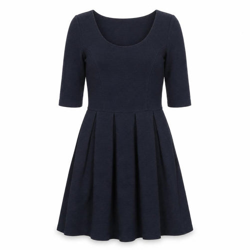 Jack Wills Womens Blue Cotton Fit & Flare Size 6 Scoop Neck Pullover - Ribbed