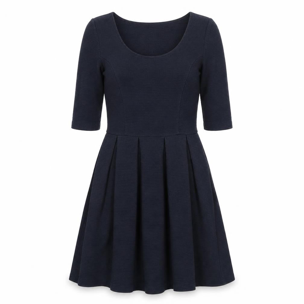 Jack Wills Womens Blue Cotton Fit & Flare Size 6 Scoop Neck Pullover - Ribbed