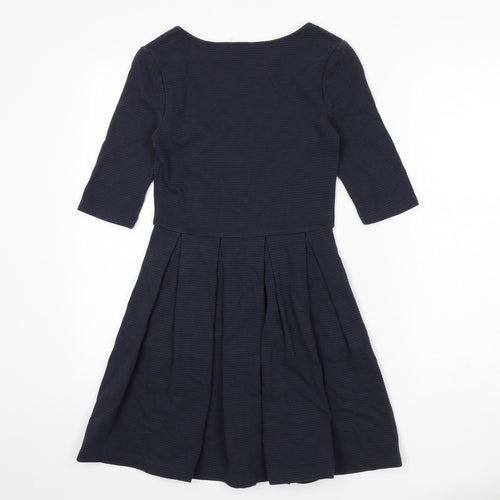 Jack Wills Womens Blue Cotton Fit & Flare Size 6 Scoop Neck Pullover - Ribbed