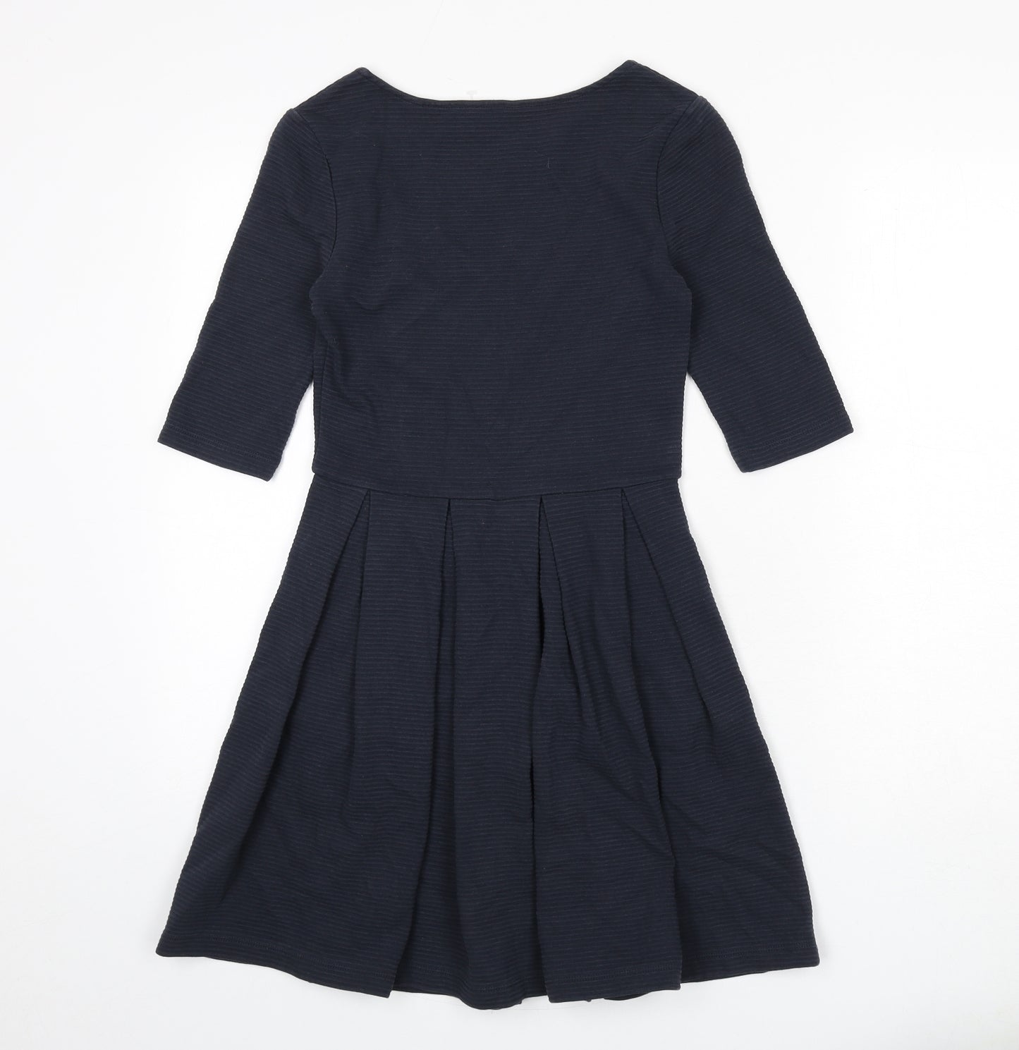 Jack Wills Womens Blue Cotton Fit & Flare Size 6 Scoop Neck Pullover - Ribbed