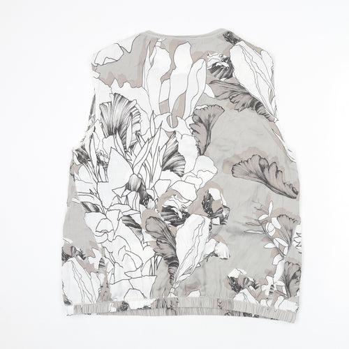NEXT Womens Grey Floral Polyester Basic Tank Size 20 Round Neck
