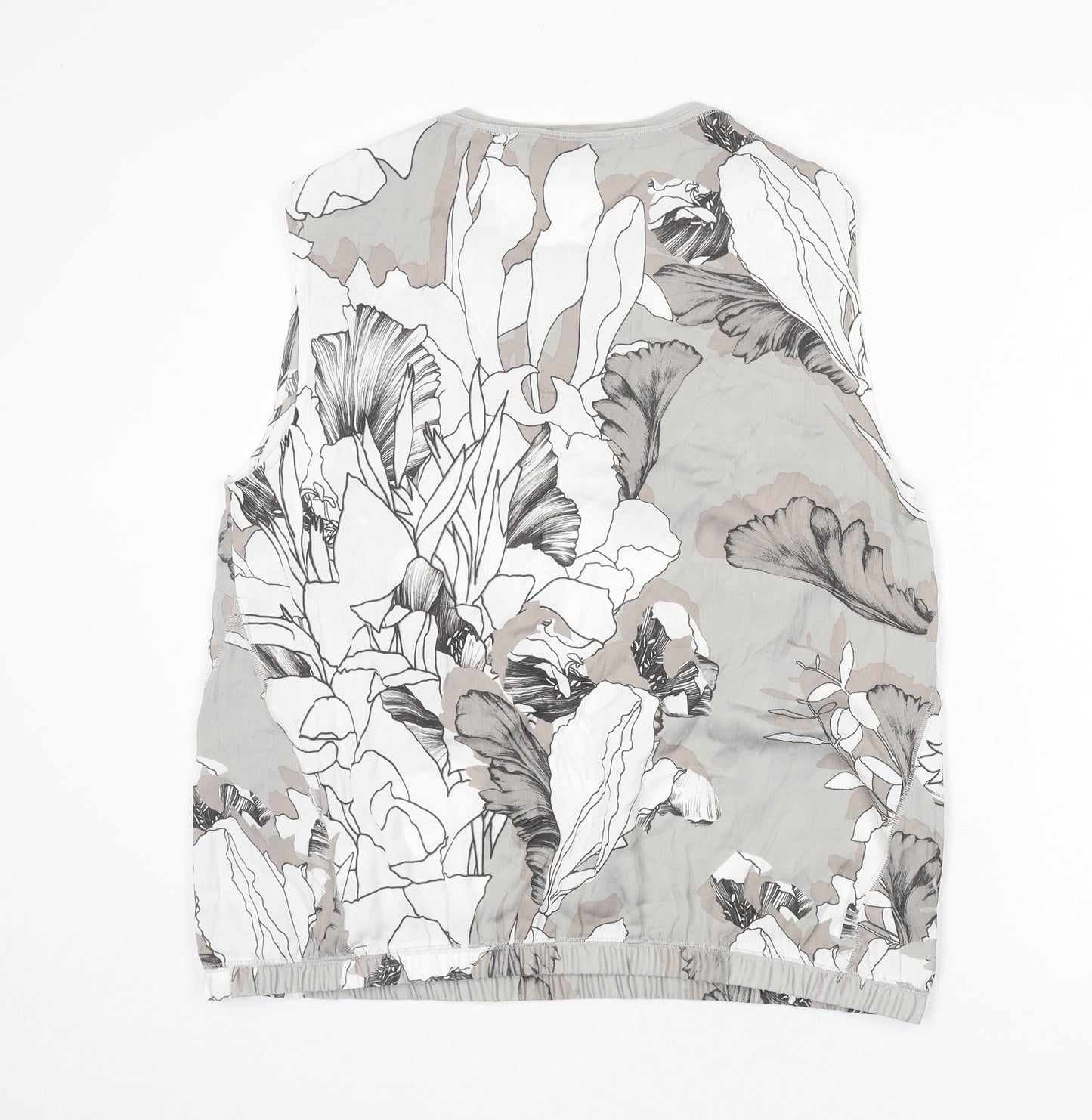 NEXT Womens Grey Floral Polyester Basic Tank Size 20 Round Neck