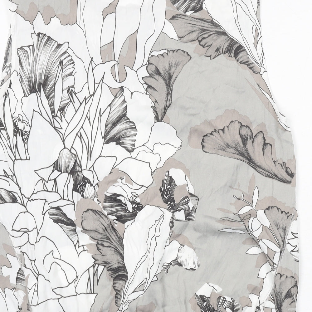 NEXT Womens Grey Floral Polyester Basic Tank Size 20 Round Neck