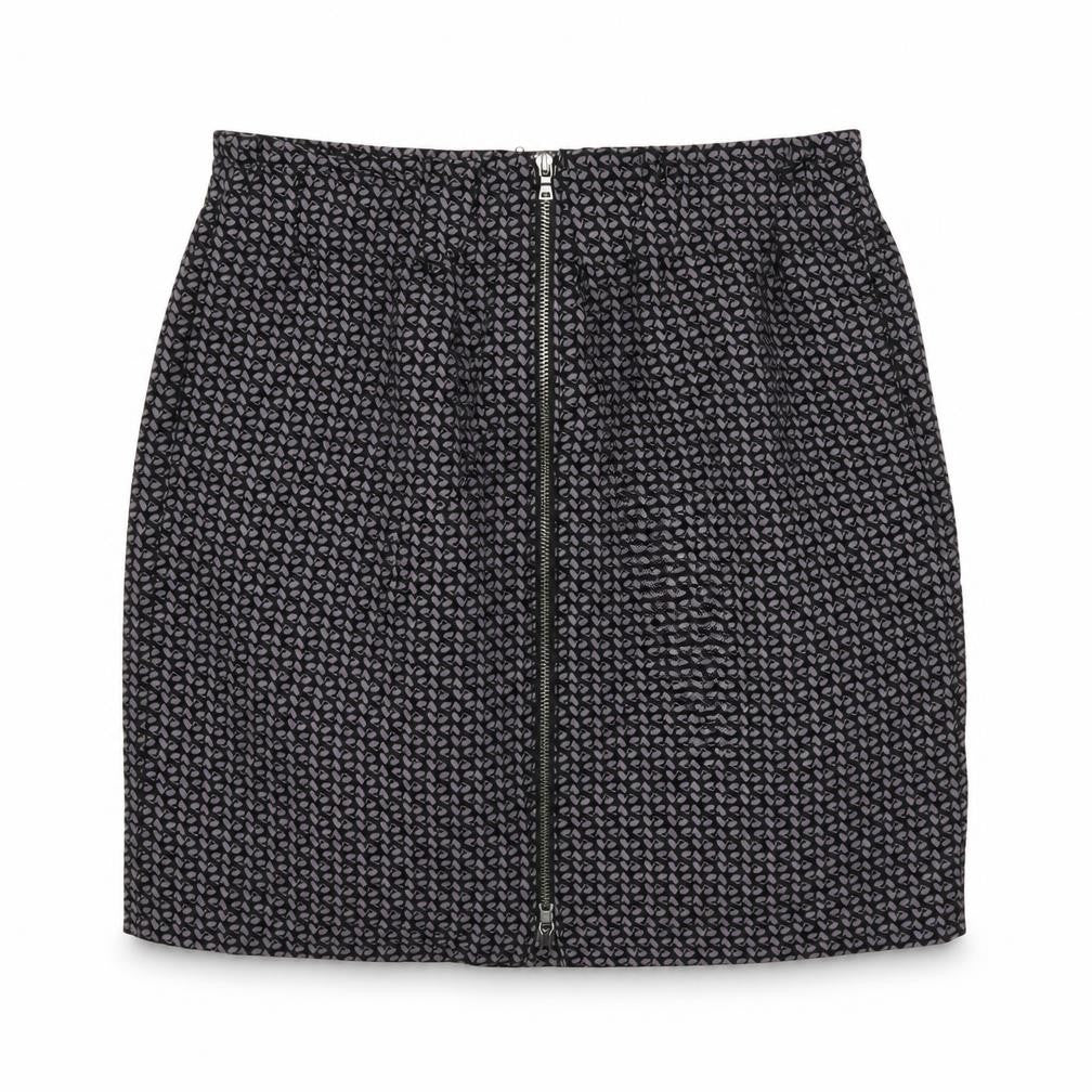 Gap Womens Black Geometric Viscose A-Line Skirt Size 12 Zip