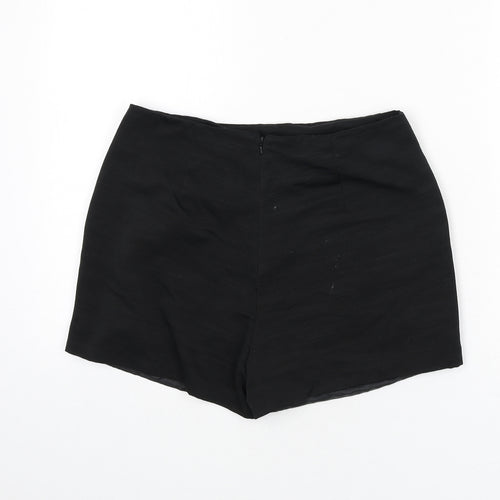 Topshop Womens Black Polyester Skort Skirt Size 10 Zip