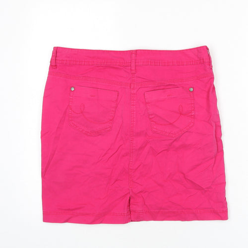 TU Womens Pink Cotton Mini Skirt Size 12 Zip