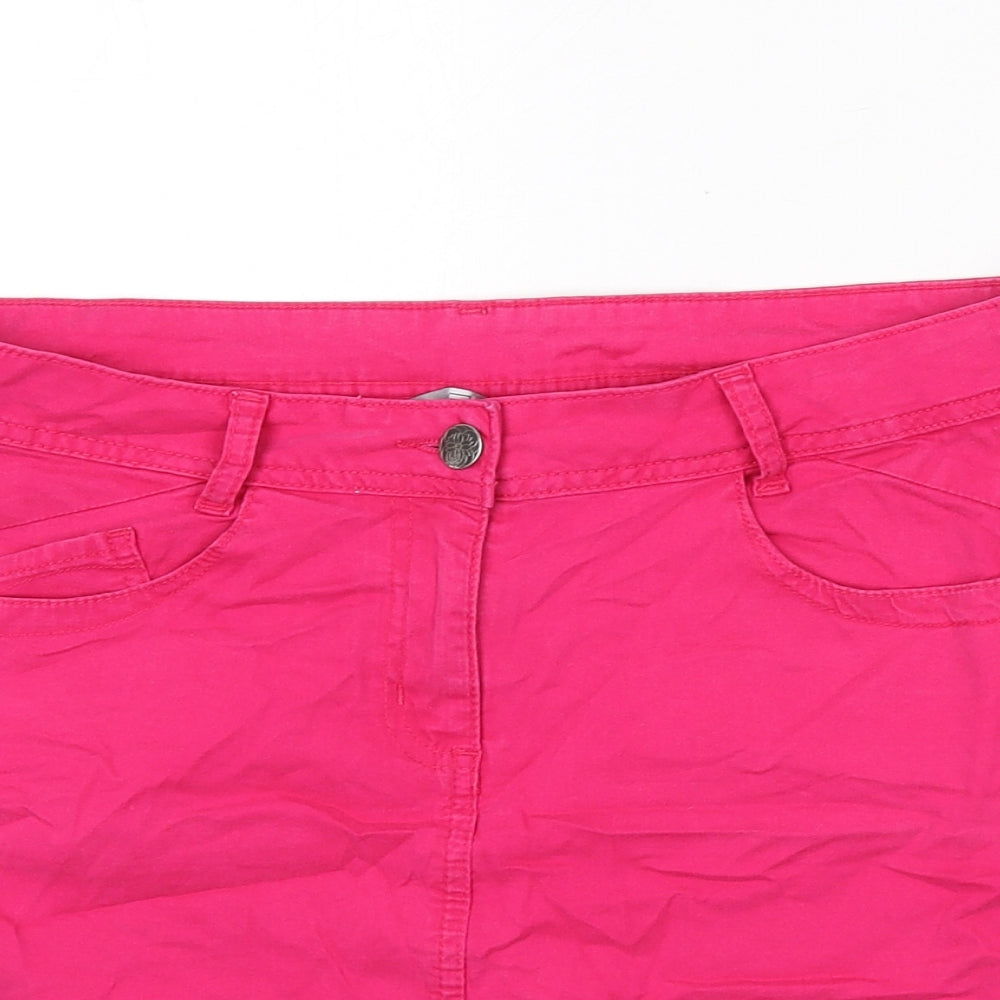 TU Womens Pink Cotton Mini Skirt Size 12 Zip