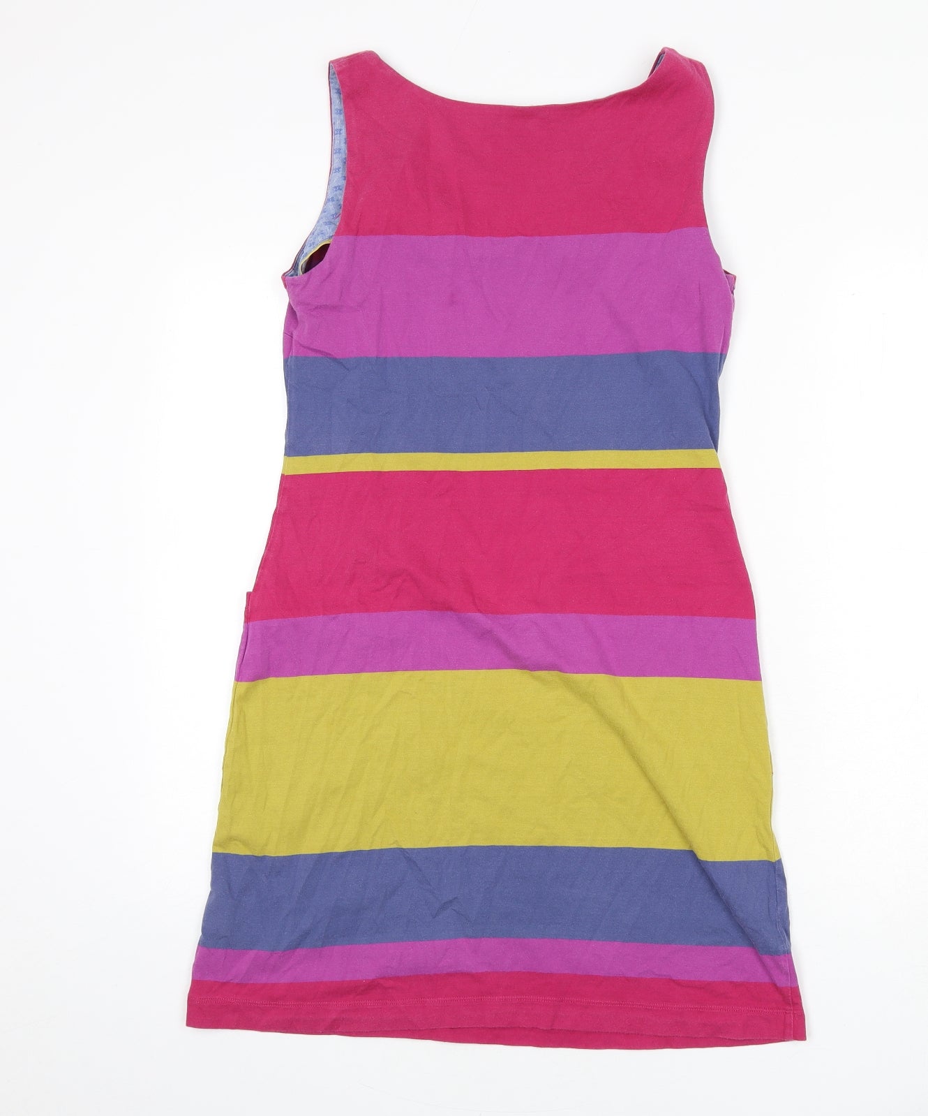 White Stuff Womens Multicoloured Striped 100% Cotton A-Line Size 10 Scoop Neck Pullover