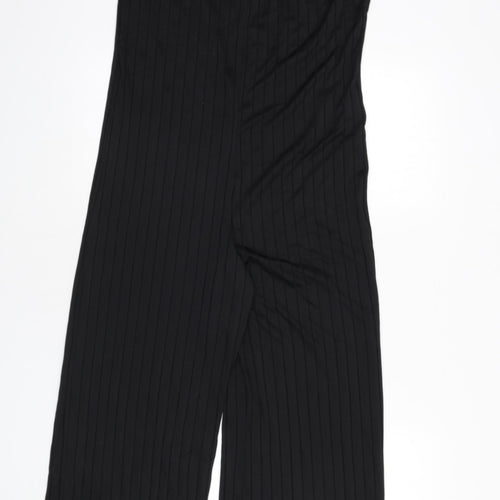Zara Womens Black Polyester Jumpsuit One-Piece Size S L23 in Button - Ribbed