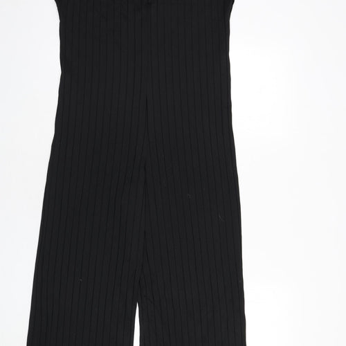 Zara Womens Black Polyester Jumpsuit One-Piece Size S L23 in Button - Ribbed