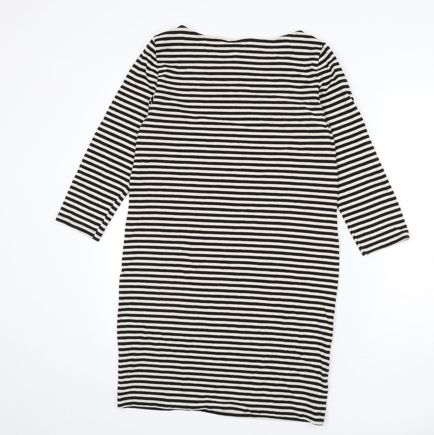 H&M Womens Black Polyester Sheath Size L Boat Neck Pullover