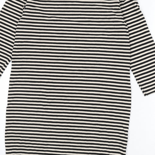 H&M Womens Black Polyester Sheath Size L Boat Neck Pullover