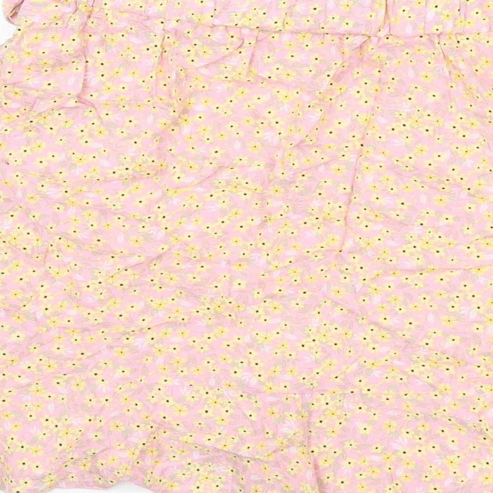 New Look Womens Multicoloured Floral Polyester A-Line Skirt Size 10 - Tie Detail