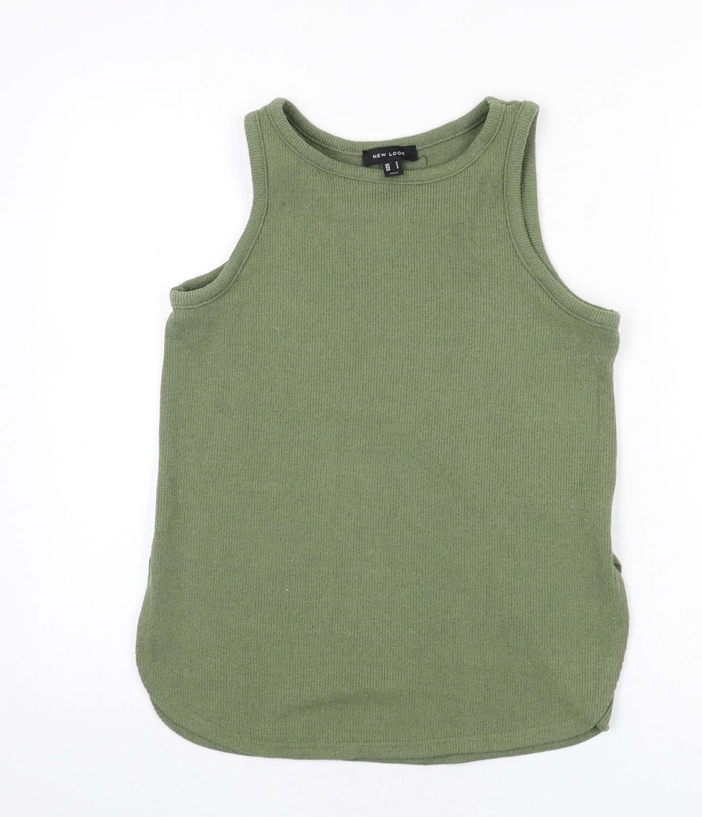 New Look Womens Green Polyester Basic Tank Size S Round Neck