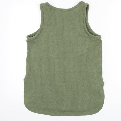 New Look Womens Green Polyester Basic Tank Size S Round Neck
