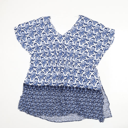 Marks and Spencer Womens Blue Geometric Viscose Cover Up Size S