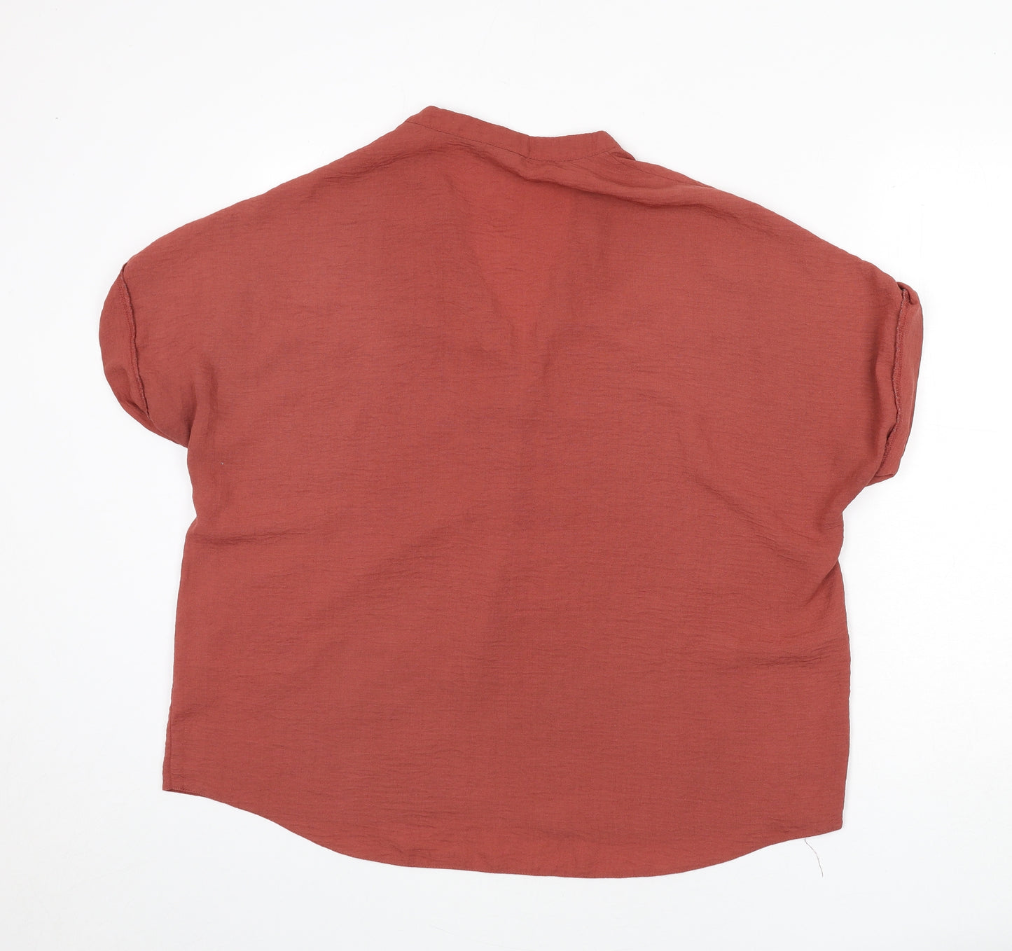 New Look Womens Pink Polyester Basic Blouse Size 16 V-Neck