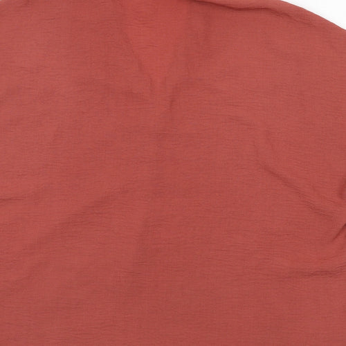 New Look Womens Pink Polyester Basic Blouse Size 16 V-Neck