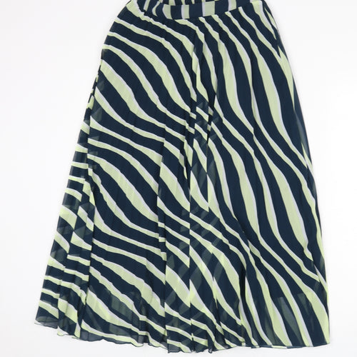 Marks and Spencer Womens Multicoloured Geometric Polyester Pleated Skirt Size 6