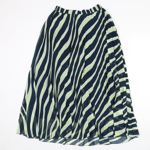Marks and Spencer Womens Multicoloured Geometric Polyester Pleated Skirt Size 6