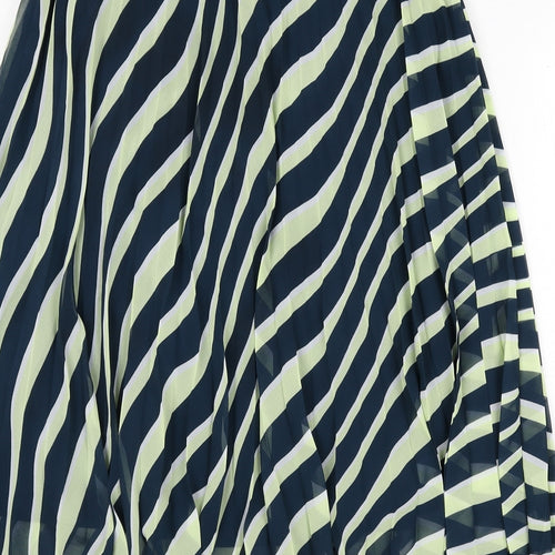 Marks and Spencer Womens Multicoloured Geometric Polyester Pleated Skirt Size 6