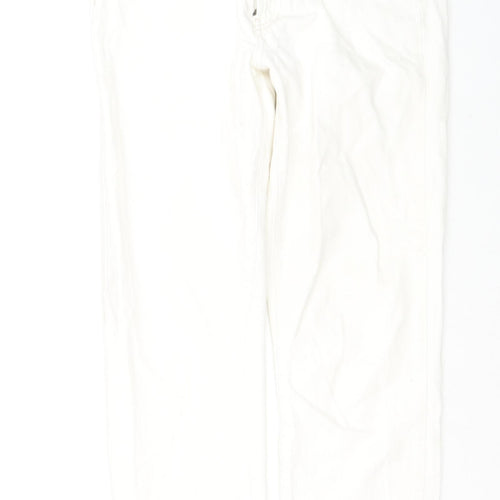 River Island Womens White Cotton Straight Jeans Size 6 L26 in Regular Zip