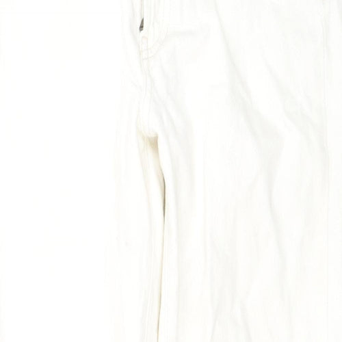River Island Womens White Cotton Straight Jeans Size 6 L26 in Regular Zip