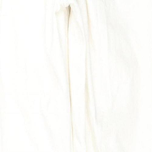 River Island Womens White Cotton Straight Jeans Size 6 L26 in Regular Zip