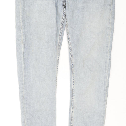 Zara Womens Blue Cotton Skinny Jeans Size 14 L30 in Regular Zip