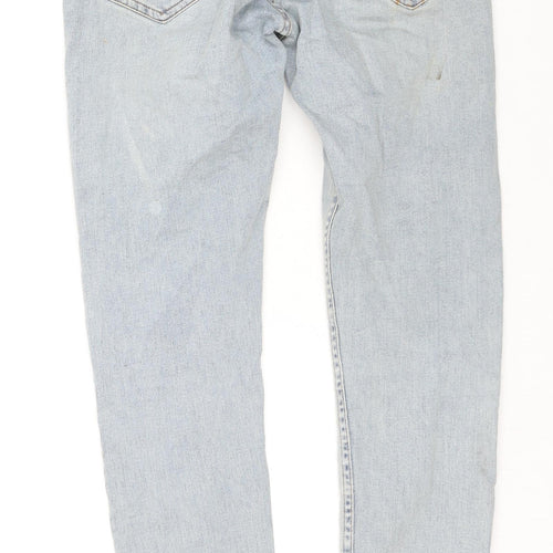 Zara Womens Blue Cotton Skinny Jeans Size 14 L30 in Regular Zip