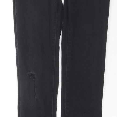 Denim & Co. Girls Black Cotton Skinny Jeans Size 13-14 Years L28 in Regular Zip - Adjustable waist