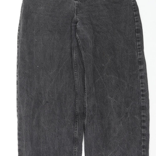 Topshop Womens Black Cotton Bootcut Jeans Size 26 in L28 in Regular Zip