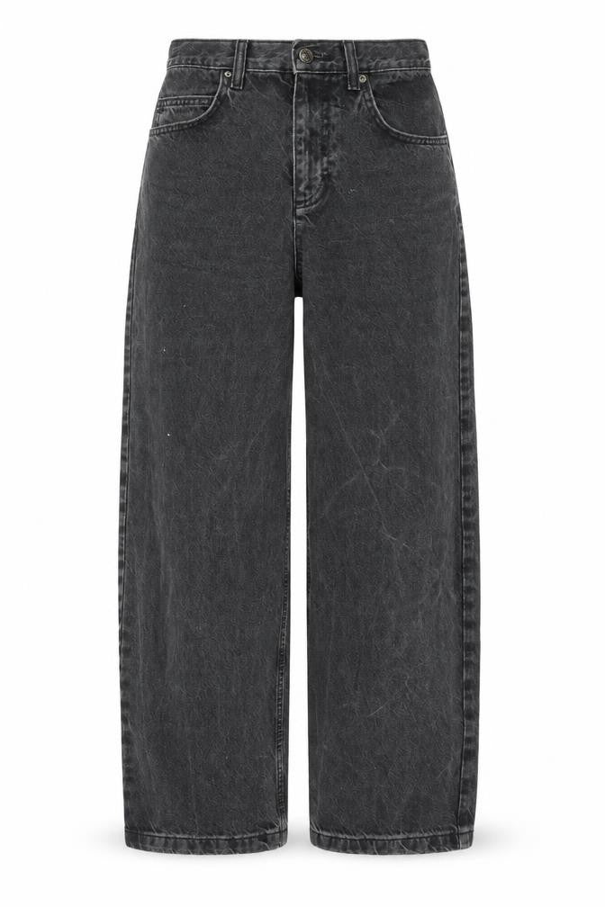 Topshop Womens Black Cotton Bootcut Jeans Size 26 in L28 in Regular Zip