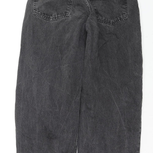 Topshop Womens Black Cotton Bootcut Jeans Size 26 in L28 in Regular Zip