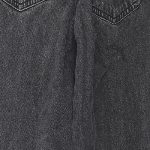 Topshop Womens Black Cotton Bootcut Jeans Size 26 in L28 in Regular Zip