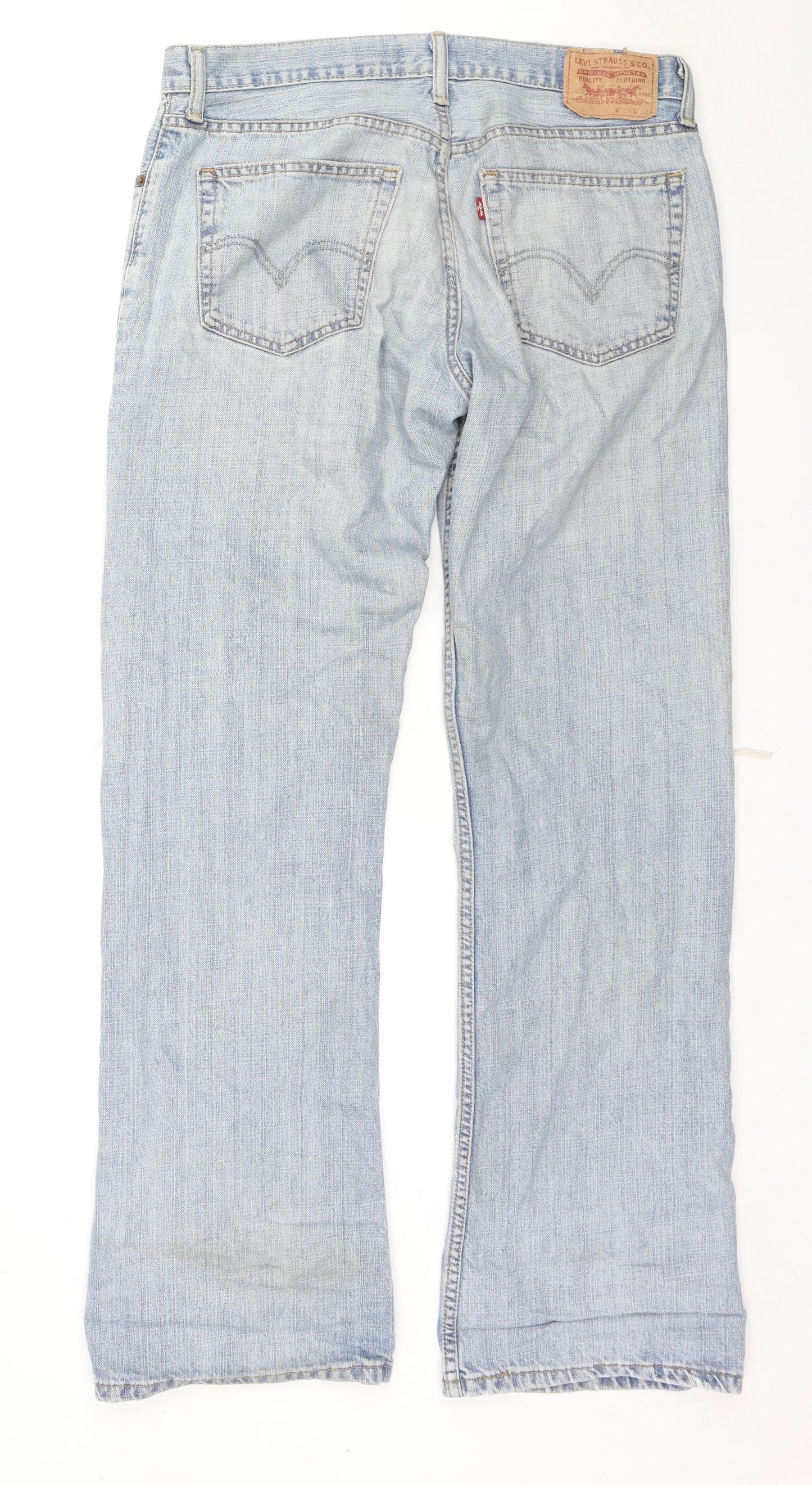 Levi's Mens Blue Cotton Straight Jeans Size 34 in L34 in Regular Zip