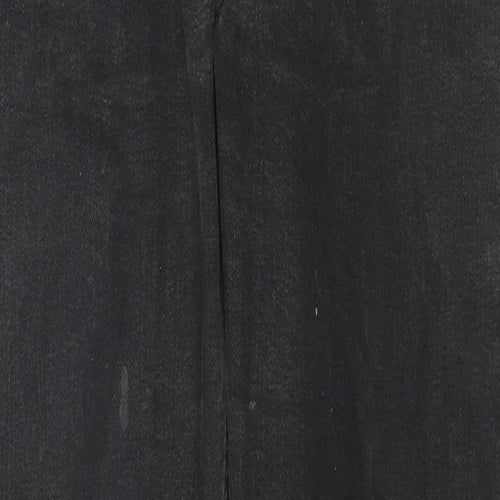 Marks and Spencer Womens Black Cotton Straight Jeans Size 12 L27 in Regular Zip