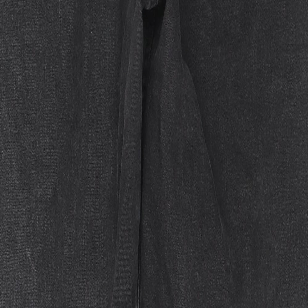 Marks and Spencer Womens Black Cotton Straight Jeans Size 12 L27 in Regular Zip