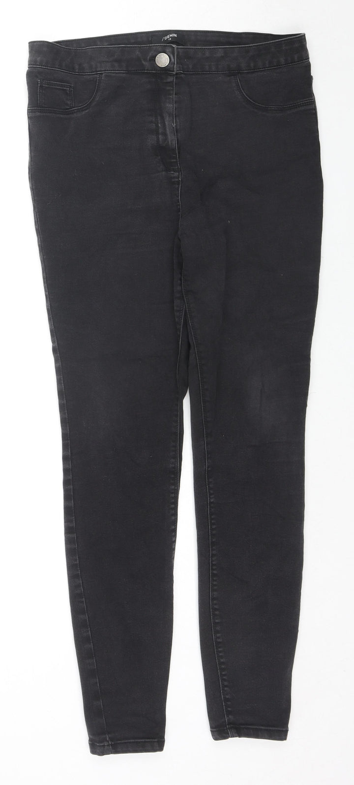 Denim// Womens Black Cotton Skinny Jeans Size 16 L28 in Regular Zip