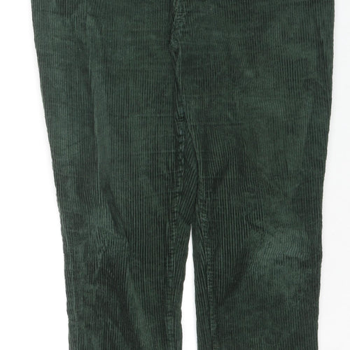 Monki Womens Green Cotton Trousers Size 16 L25 in Regular Zip