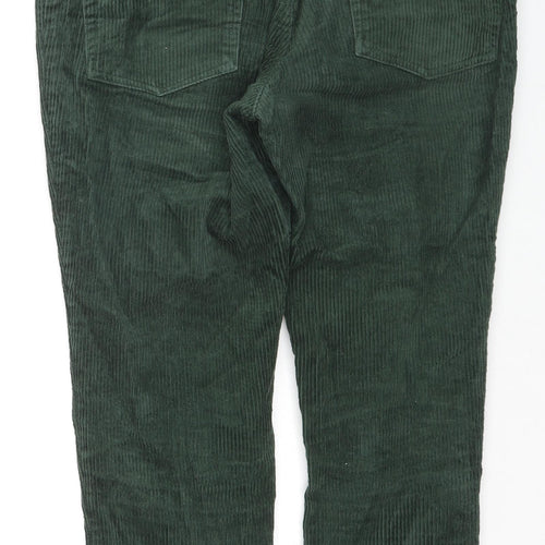 Monki Womens Green Cotton Trousers Size 16 L25 in Regular Zip