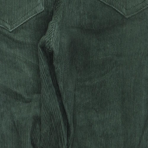Monki Womens Green Cotton Trousers Size 16 L25 in Regular Zip