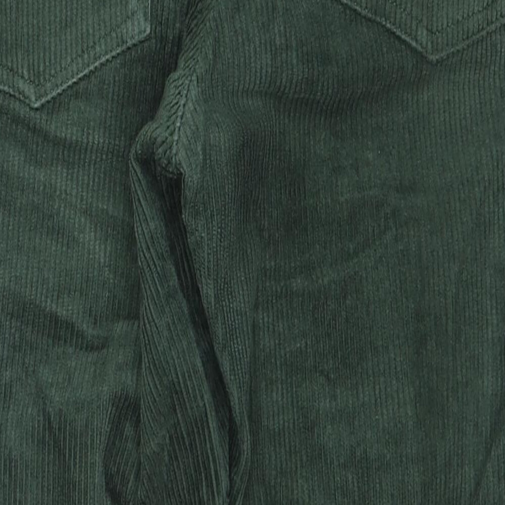 Monki Womens Green Cotton Trousers Size 16 L25 in Regular Zip