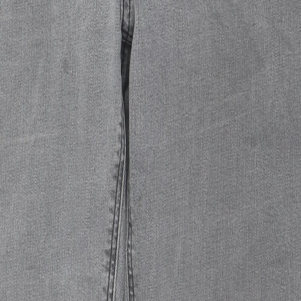 George Womens Grey Cotton Straight Jeans Size 14 L28 in Regular Zip