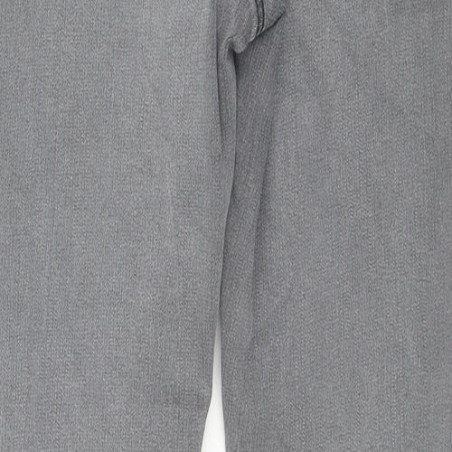 George Womens Grey Cotton Straight Jeans Size 14 L28 in Regular Zip