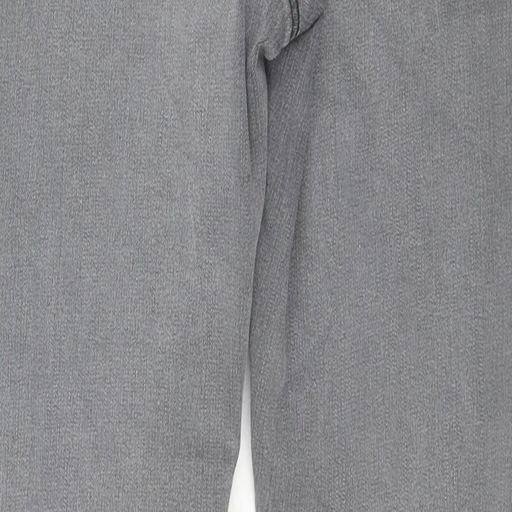 George Womens Grey Cotton Straight Jeans Size 14 L28 in Regular Zip