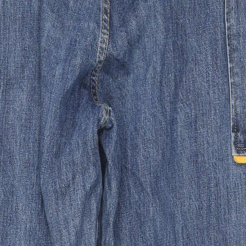 Epic Rare Womens Blue Cotton Cropped Jeans Size XS L21 in Regular Zip - Cargo Style