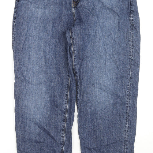 Uniqlo Womens Blue Cotton Straight Jeans Size 28 in L27 in Regular Zip