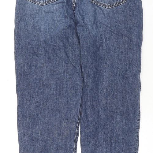 Uniqlo Womens Blue Cotton Straight Jeans Size 28 in L27 in Regular Zip