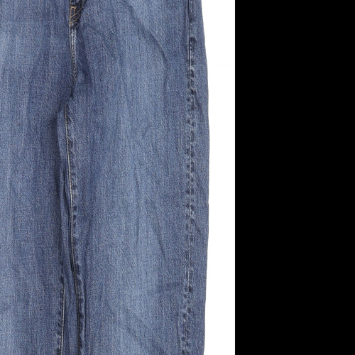 Uniqlo Womens Blue Cotton Straight Jeans Size 28 in L27 in Regular Zip